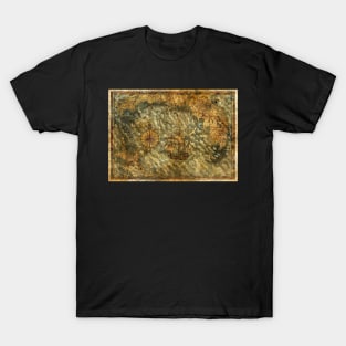 Old Nautical Map 2 (Fantasy). T-Shirt